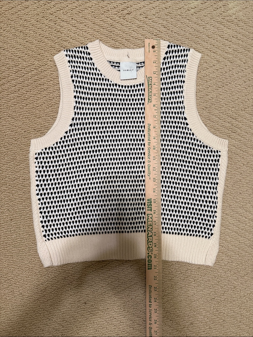 Varley Cream and Black Knit Sleeveless Tank - Picture 5 of 8